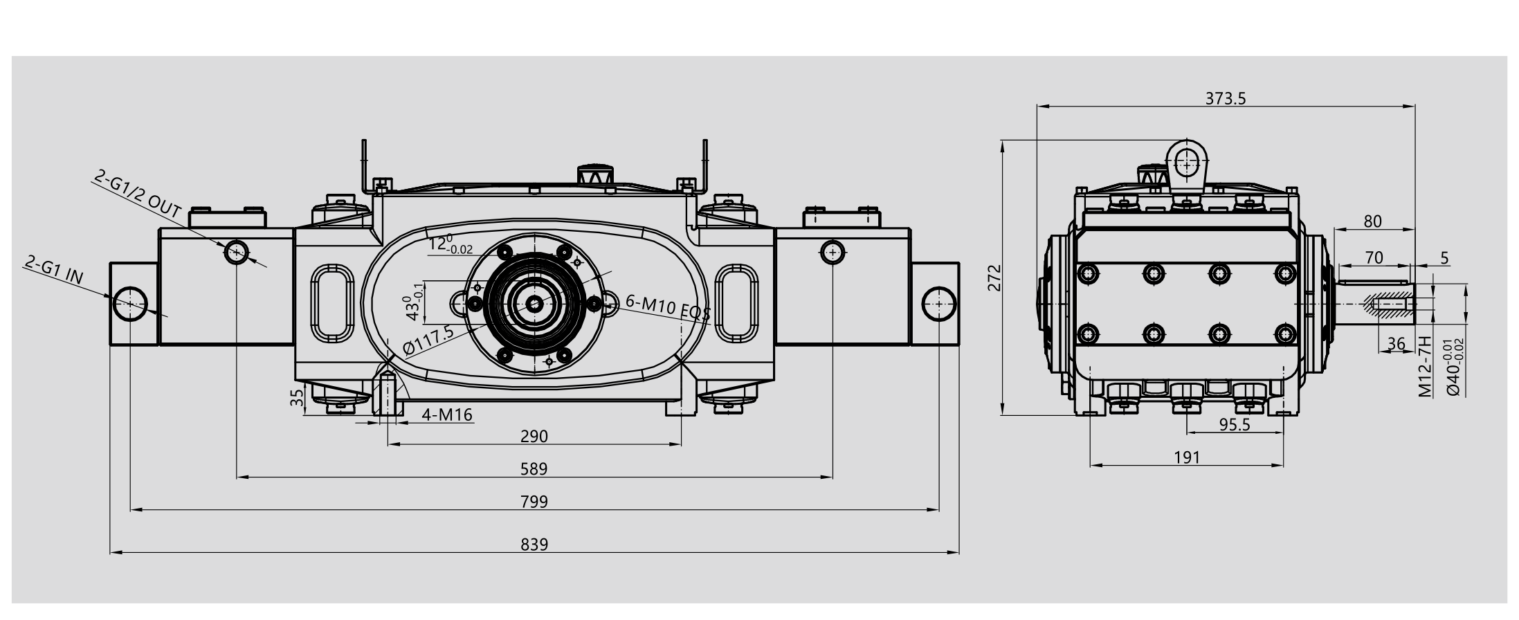 Габаритный чертёж PINFL 40A-25-M1-X2
