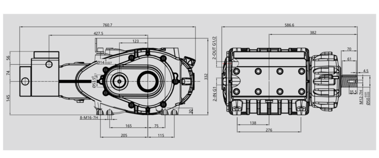 Габаритный чертёж PINFL 50B-32-M1-G