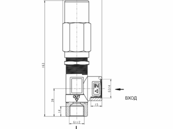 Габаритный чертёж клапана PINFL LVS200
