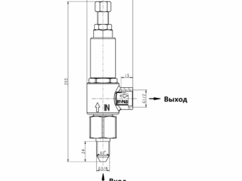 Габаритный чертёж клапана PINFL VB1500
