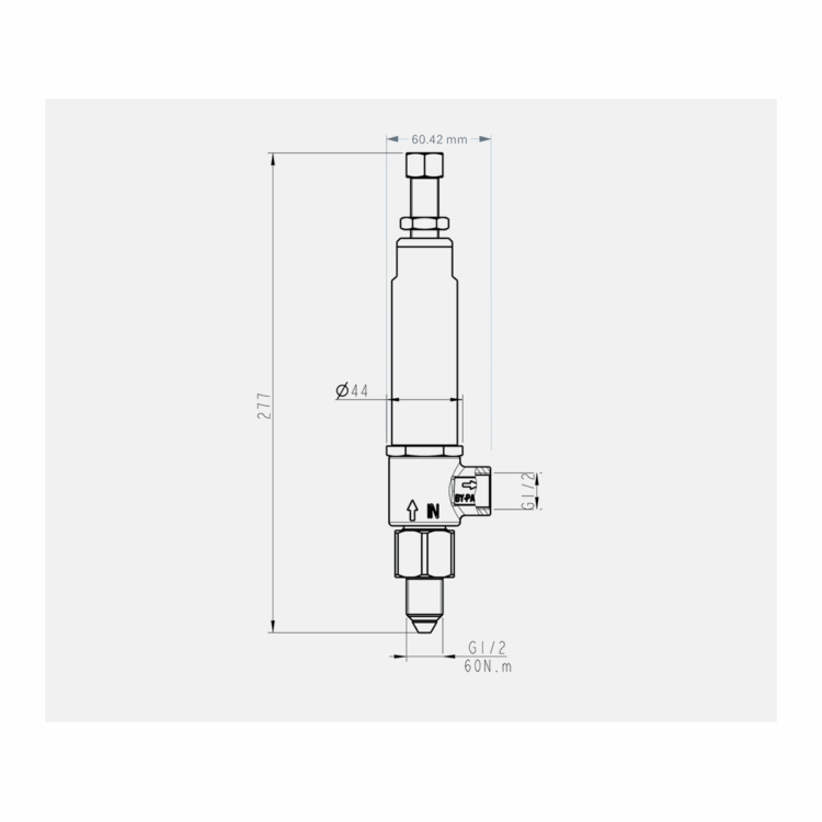 Габаритный чертёж клапана PINFL VLM3000